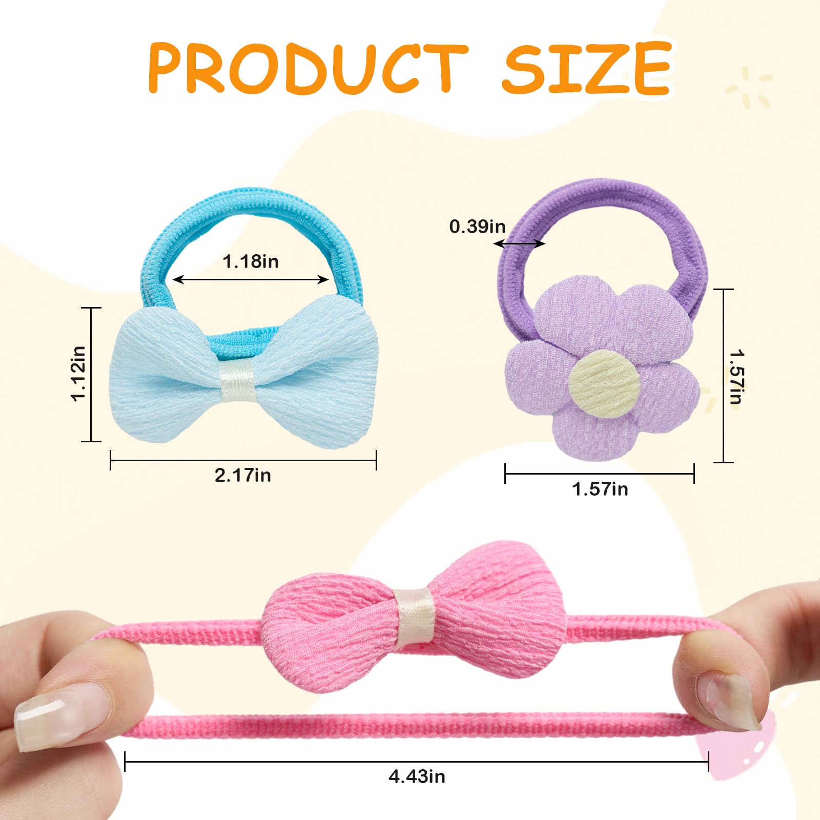 Seiolieliou 30P yellow color hair ties—bright finish for easy outfit coordination