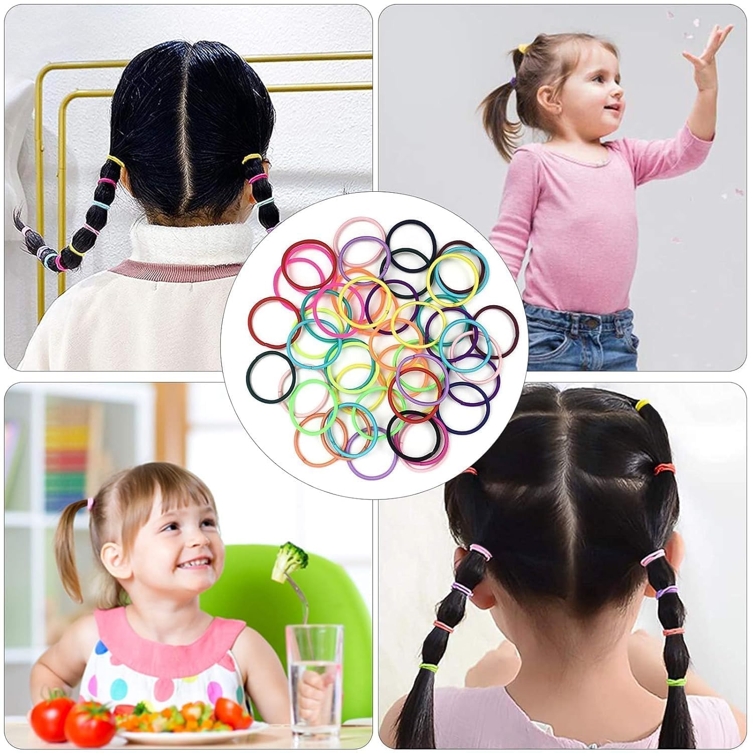 Seiolieliou hair ties used in kid ponytails for neat, secure styling during play
