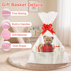 SEISSO woven gift basket bag ribbon set shows complete gift-wrapping options.