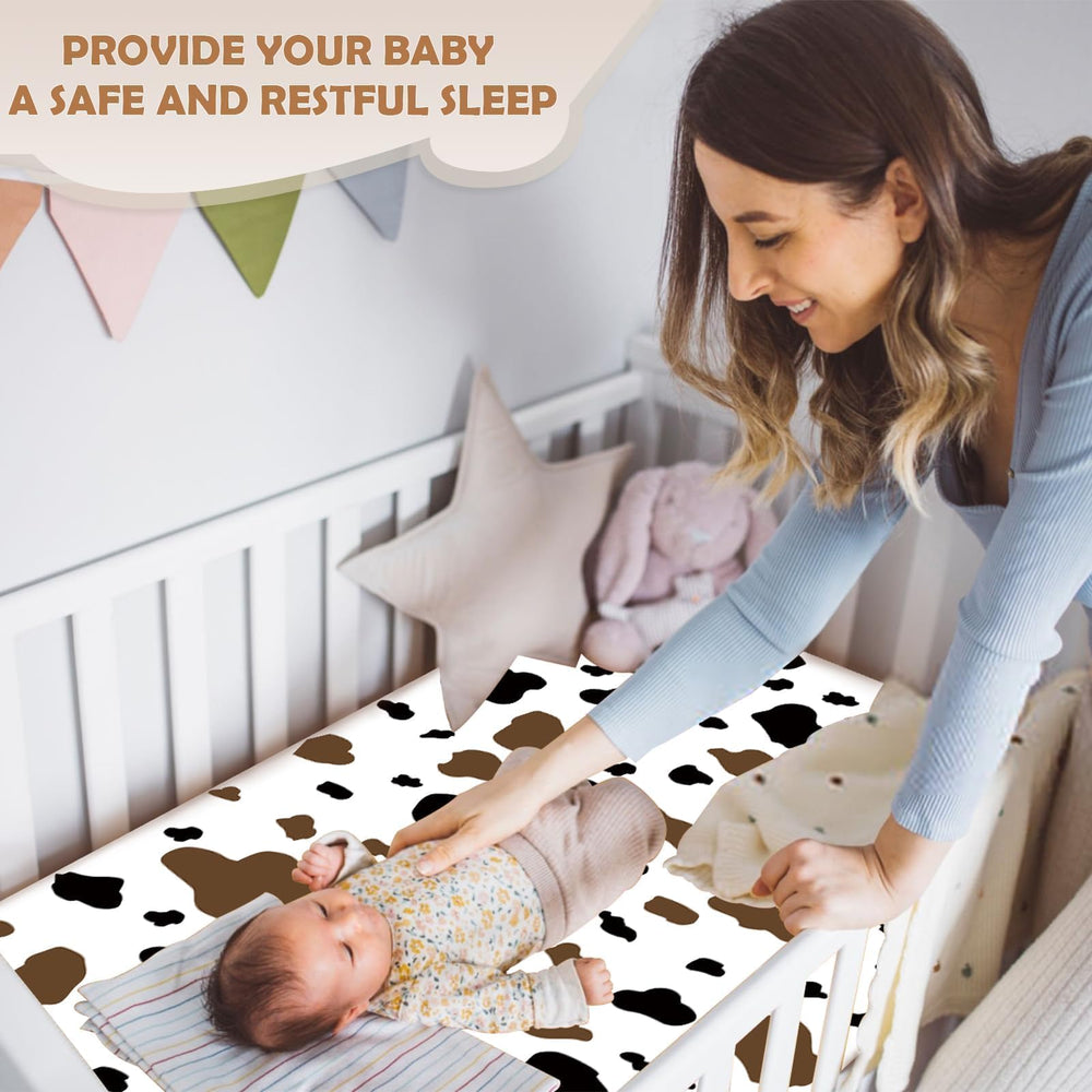 Sel Natural four-piece crib sheet set offers variety for rotating looks.