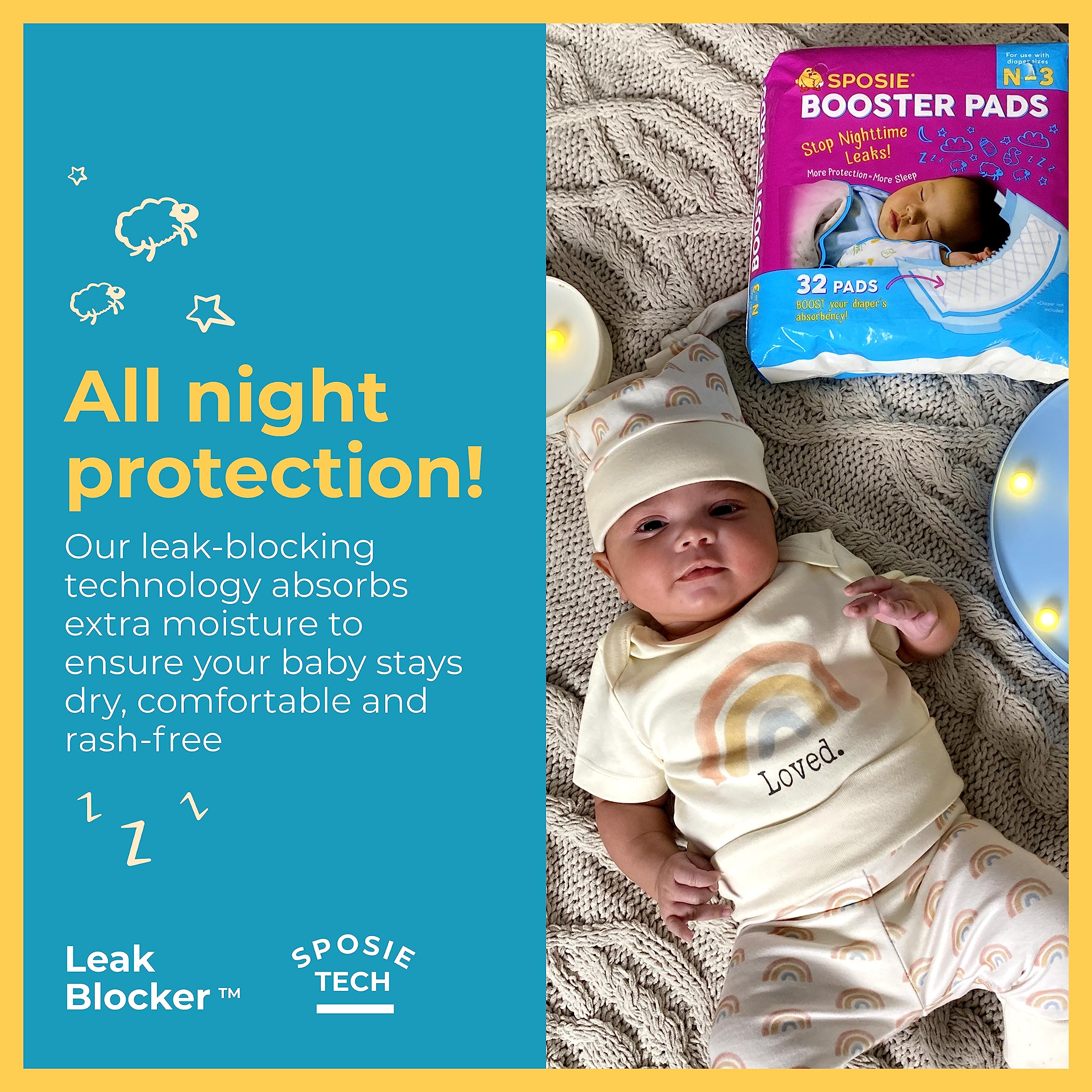 Select Kids diaper booster N-3 close-up of absorbent core supports overnight and day use