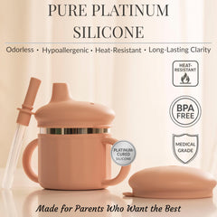 SELECTSHEN platinum silicone sleeve on the cup provides comfortable grip and insulation.