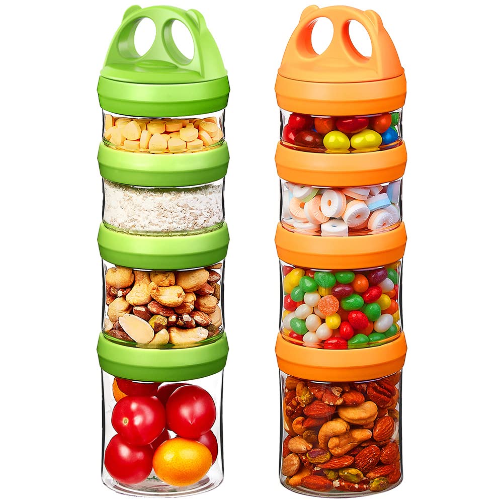 SELEWARE stackable containers assembly showcases on-the-go snack organization and freshness.