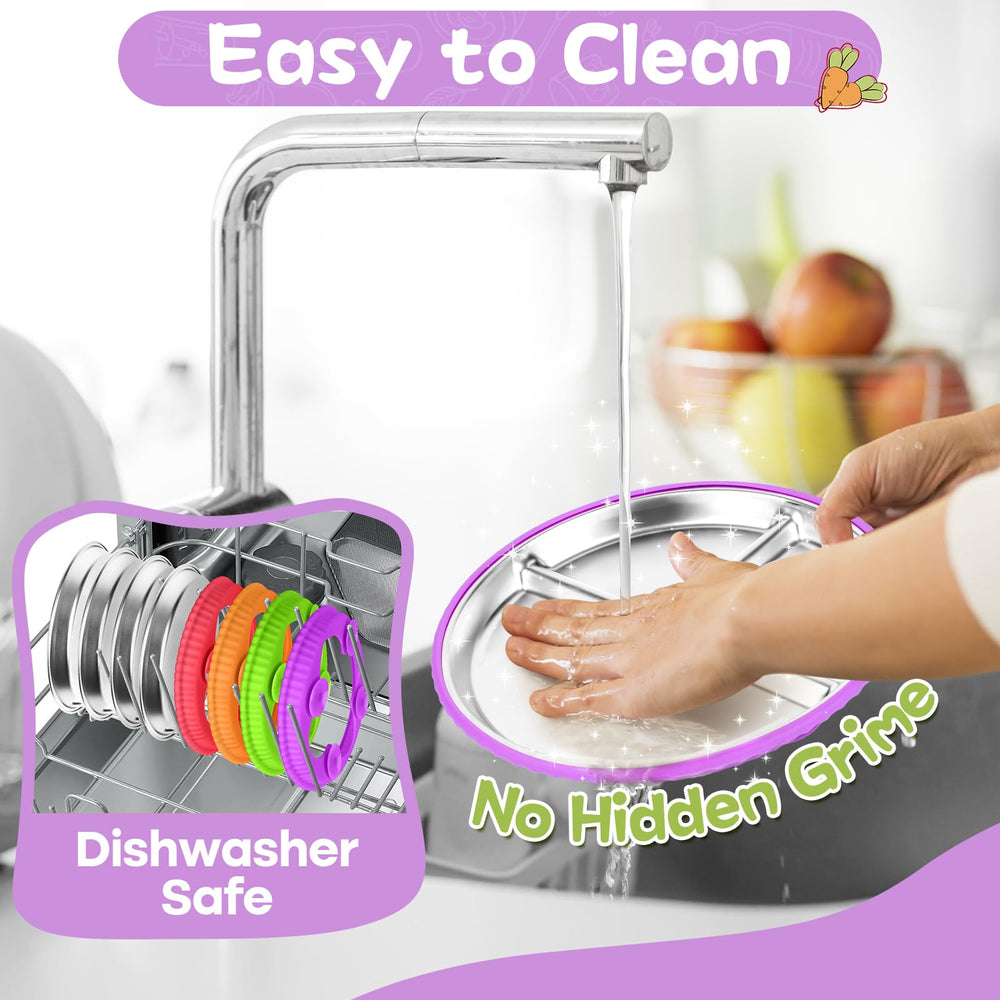Semloo plate with removable silicone sleeve for comfortable grip and heat protection