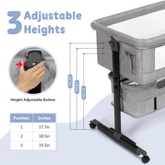 Semphis baby bassinet gray rocking mode demonstrates gentle motion for soothing newborns.