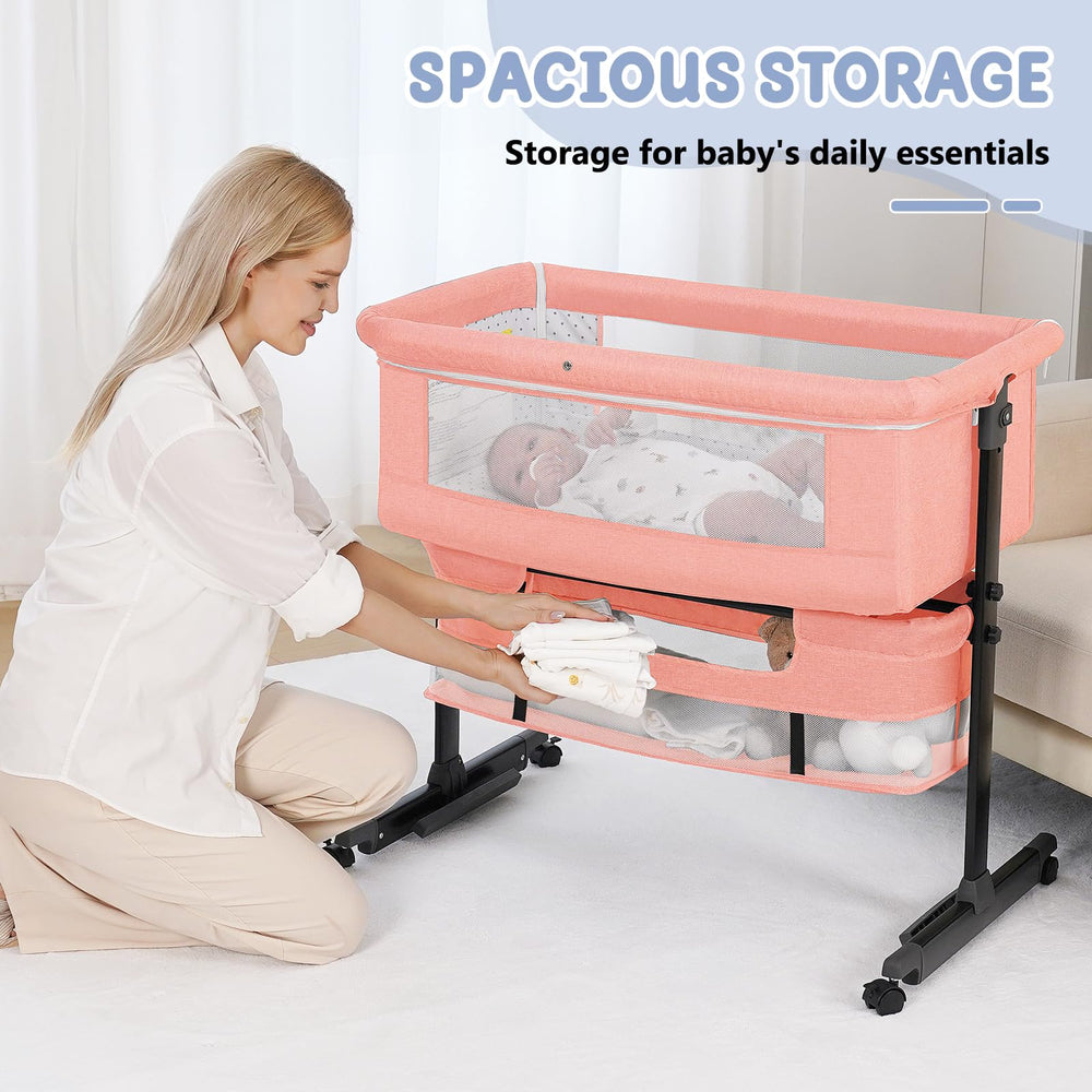 Semphis bassinet folds flat for travel and storage