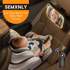 Semxnly baby car mirror remote control adjusts brightness from anywhere