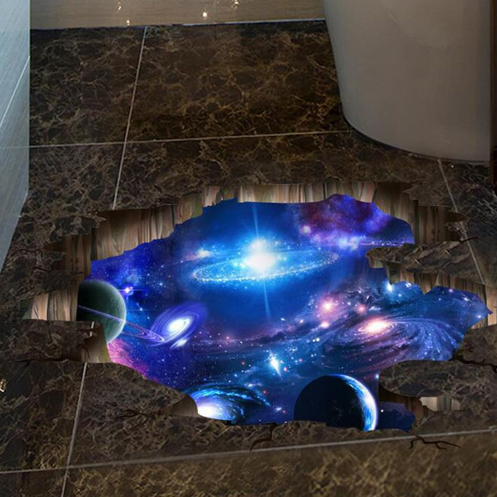SENGTER 3D Galaxy wall decal on smooth walls creates cosmic focal point.