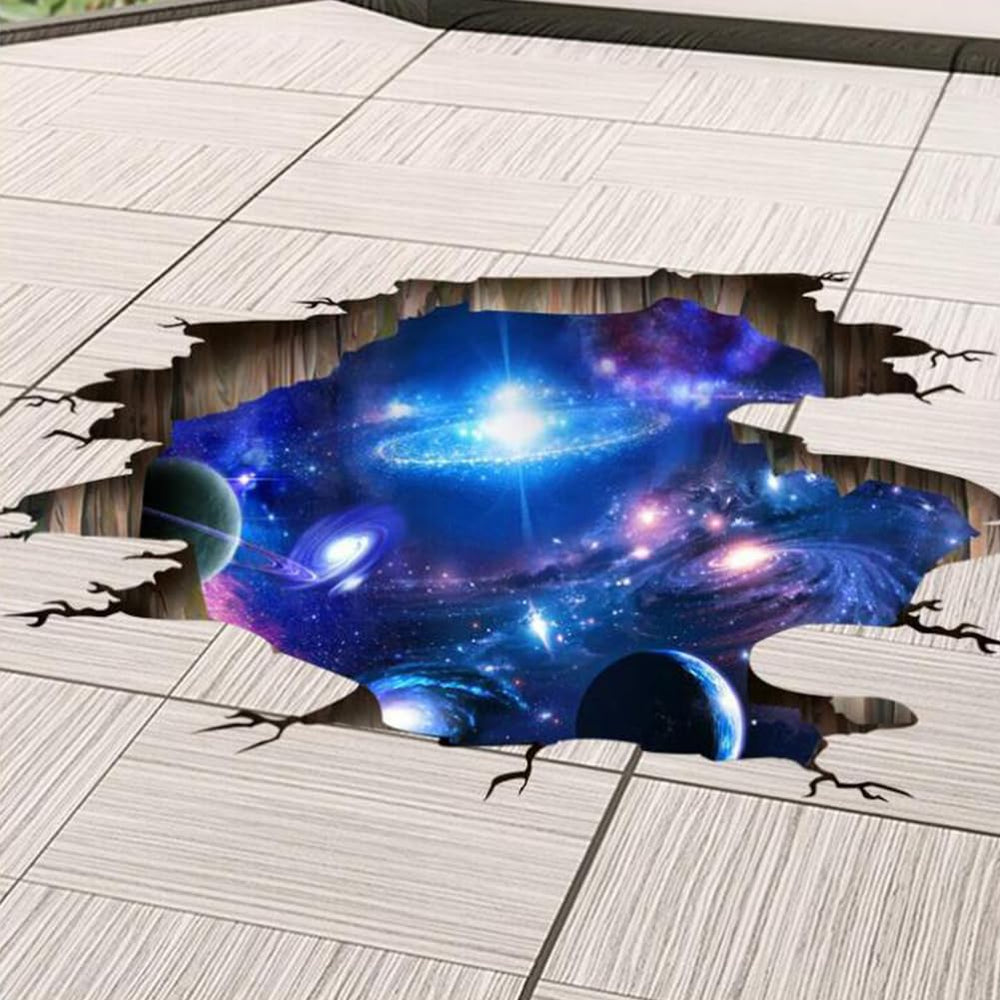 SENGTER 3D Galaxy wall decal classroom setting with stars for learning ambiance.
