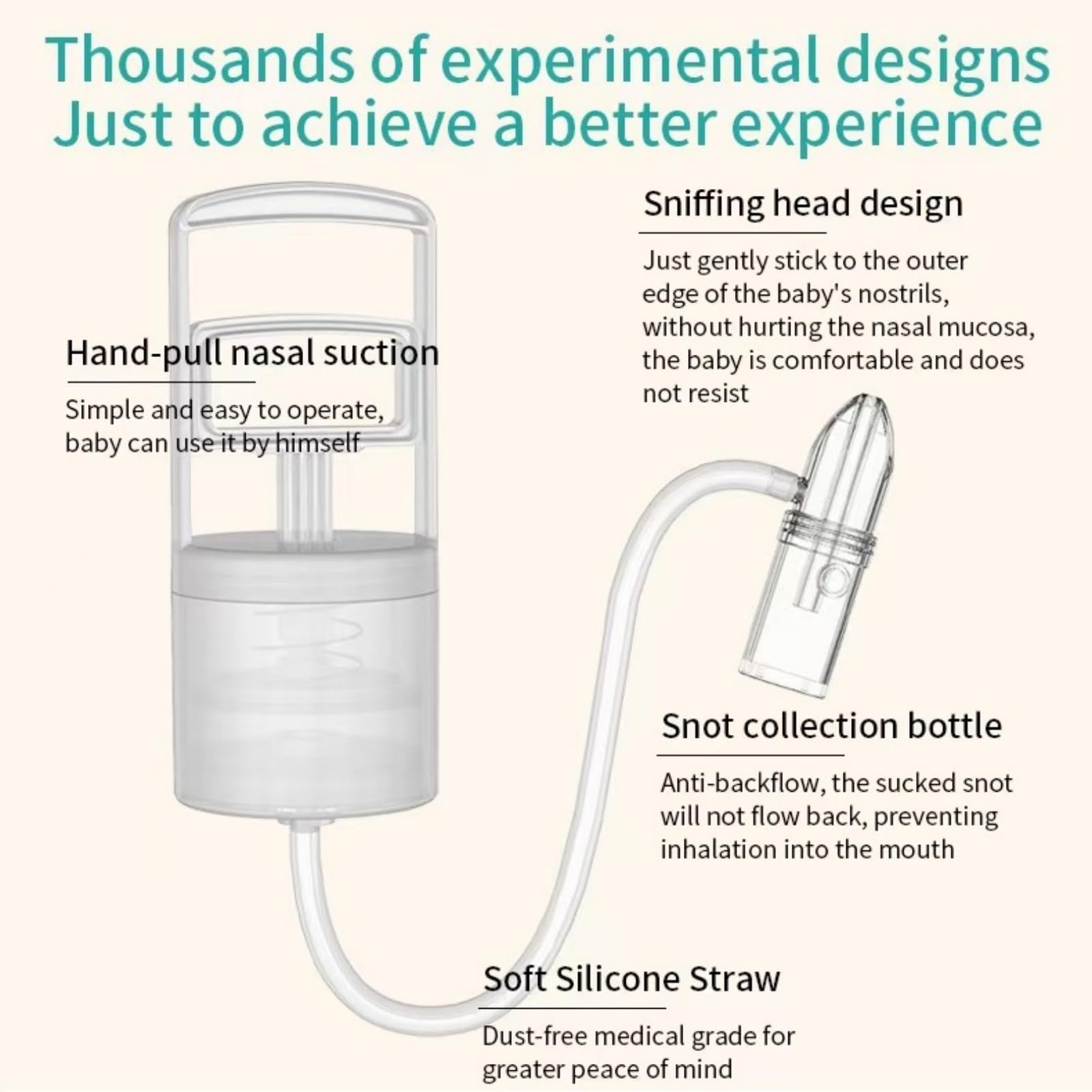 SENMAY nasal aspirator ergonomic grip makes one-handed operation easy for parents