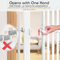 Senneny cat gate onehand-open design enables easy single-finger operation