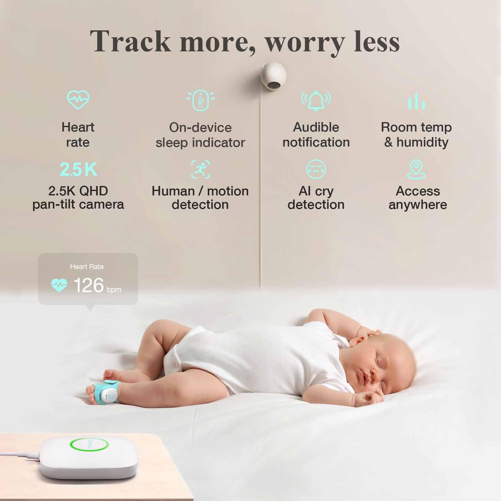 Sense-U 2.5K PTZ camera provides crystal video for remote viewing and motion tracking.