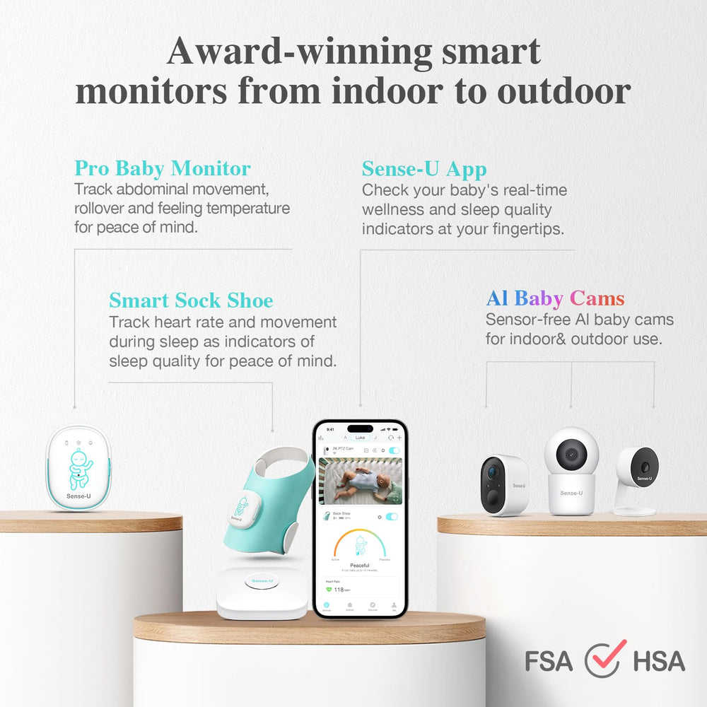 Sense-U cry-detection and audio keep you connected with your baby.