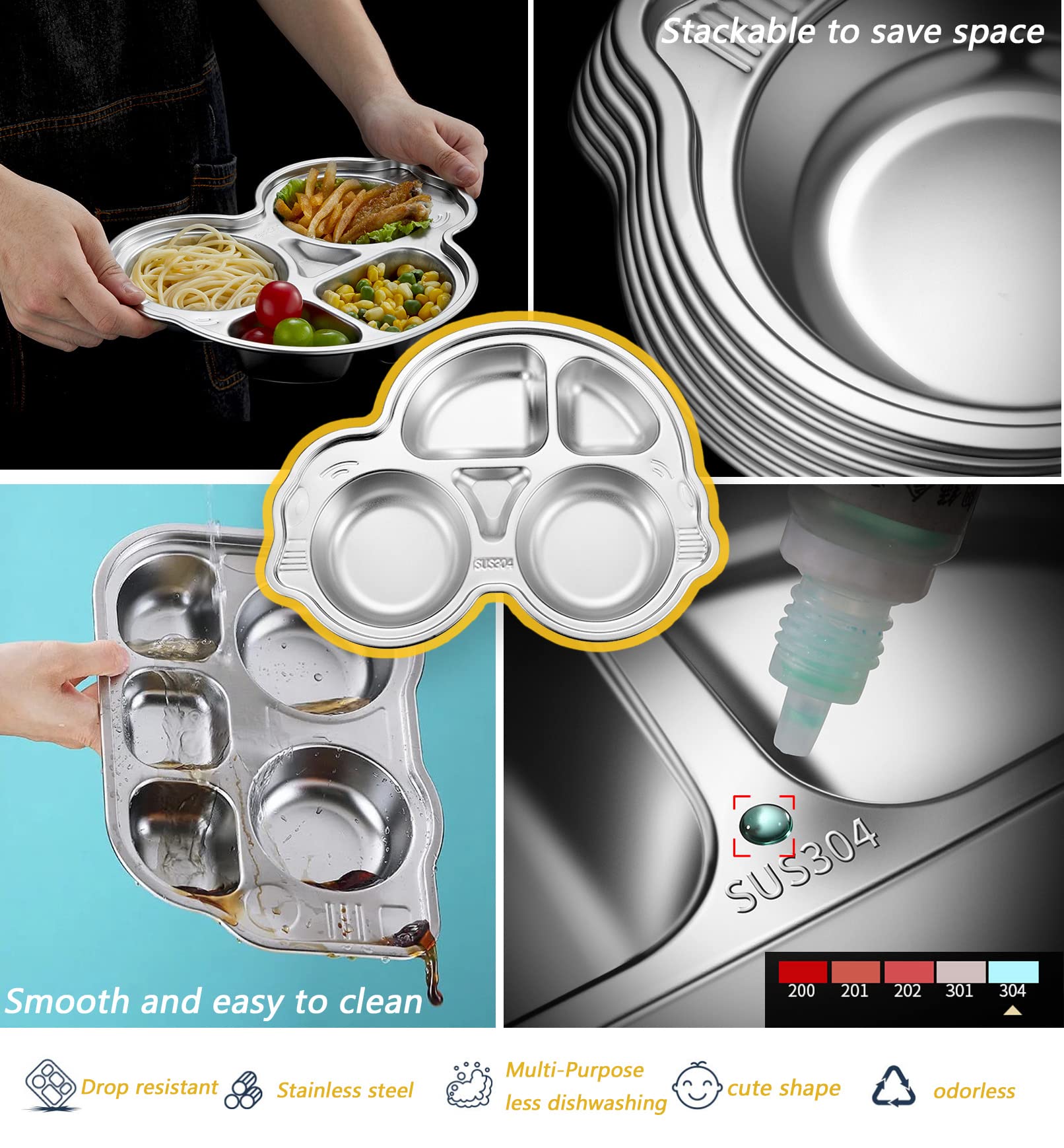 Senvasfa 304 stainless steel construction offers durable, rust-resistant serving.