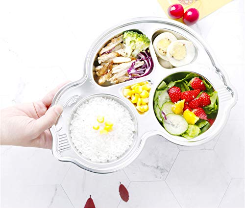 Senvasfa stainless-steel divided plate closeup edges for safe, durable use.