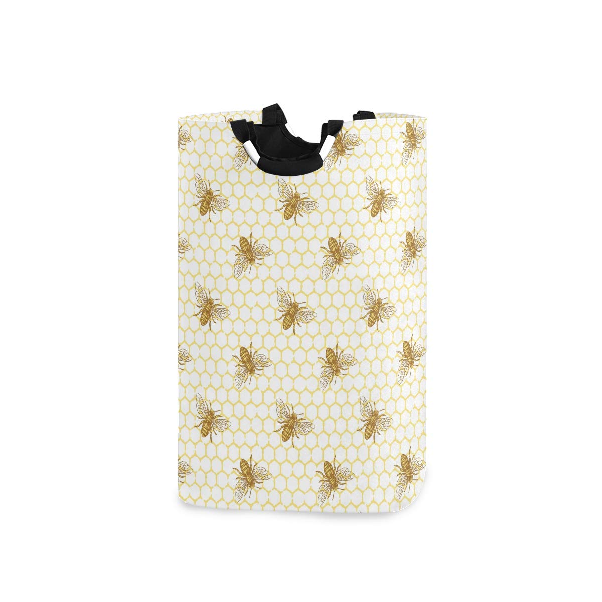 Senya Bee and Honeycomb Basket handles close-up shows easy portability for laundry and storage.