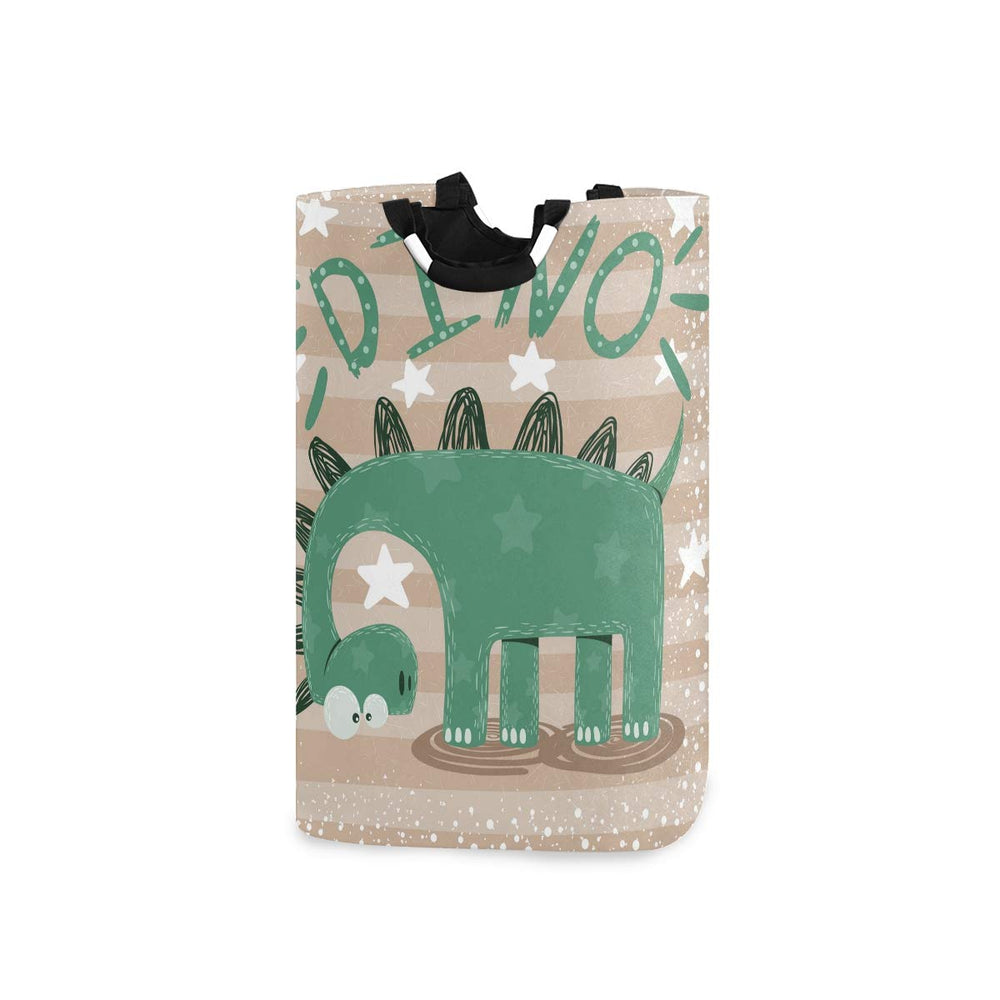 senya cute dinosaur storage basket front view shows sturdy handles for easy transport