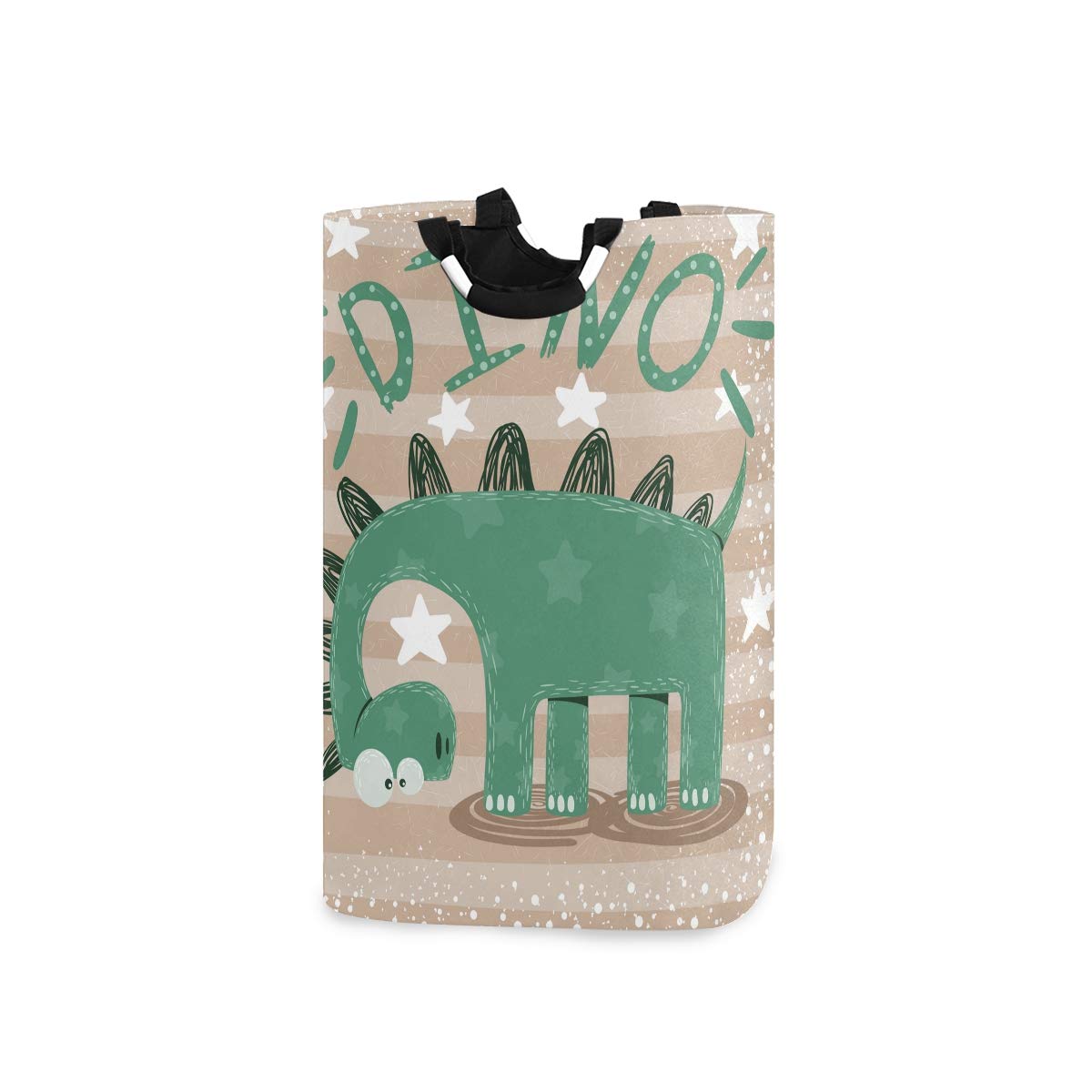senya cute dinosaur storage basket front view shows sturdy handles for easy transport
