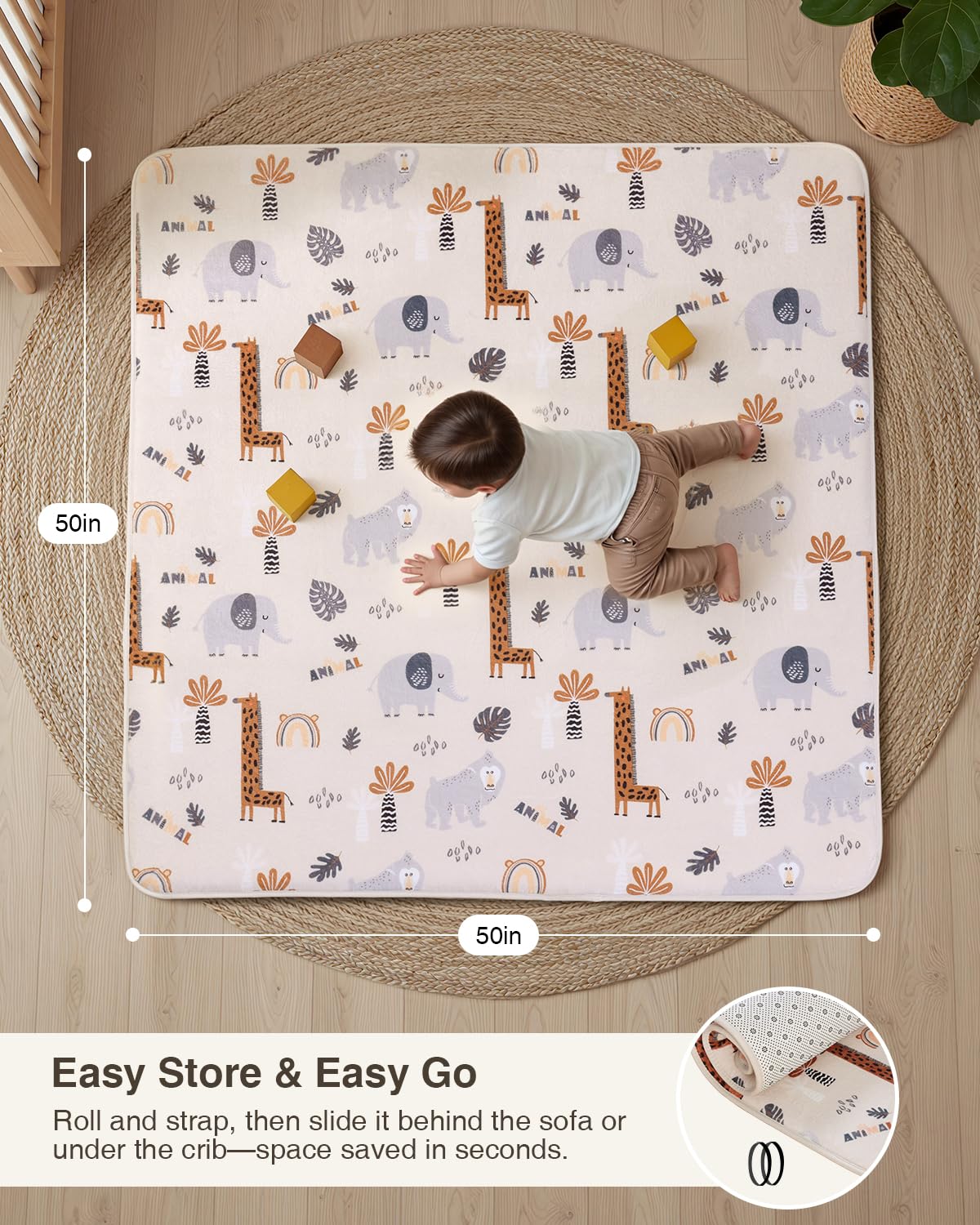 SEPARO mat expands after unpacking to full cushioning.