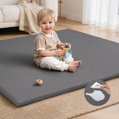 SEPARO baby play mat grey 50x50 on floor with soft surface for family play