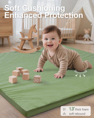 SEPARO baby play mat vegan leather side offers wipe-clean luxury.