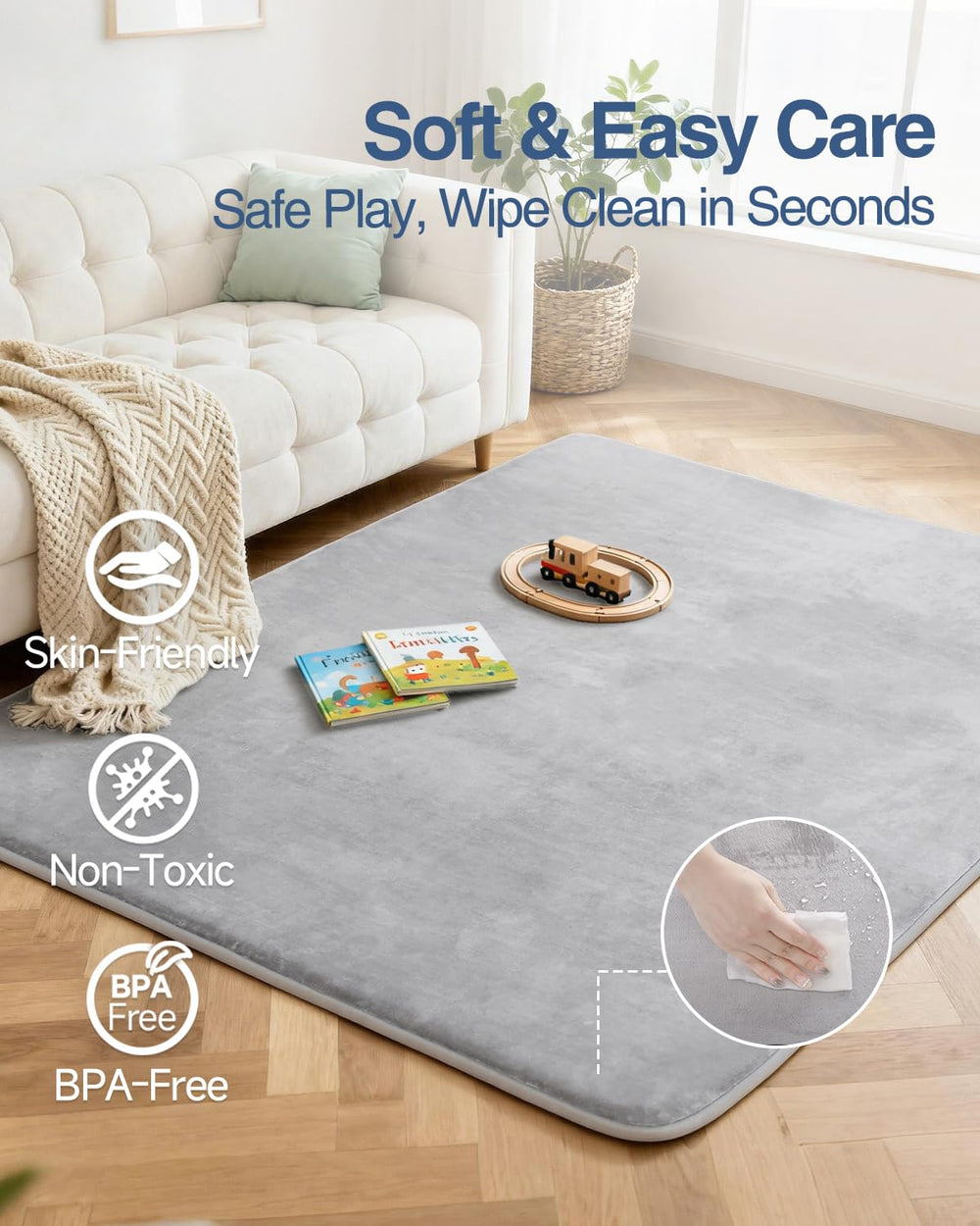 SEPARO non-slip back design keeps mat in place during play