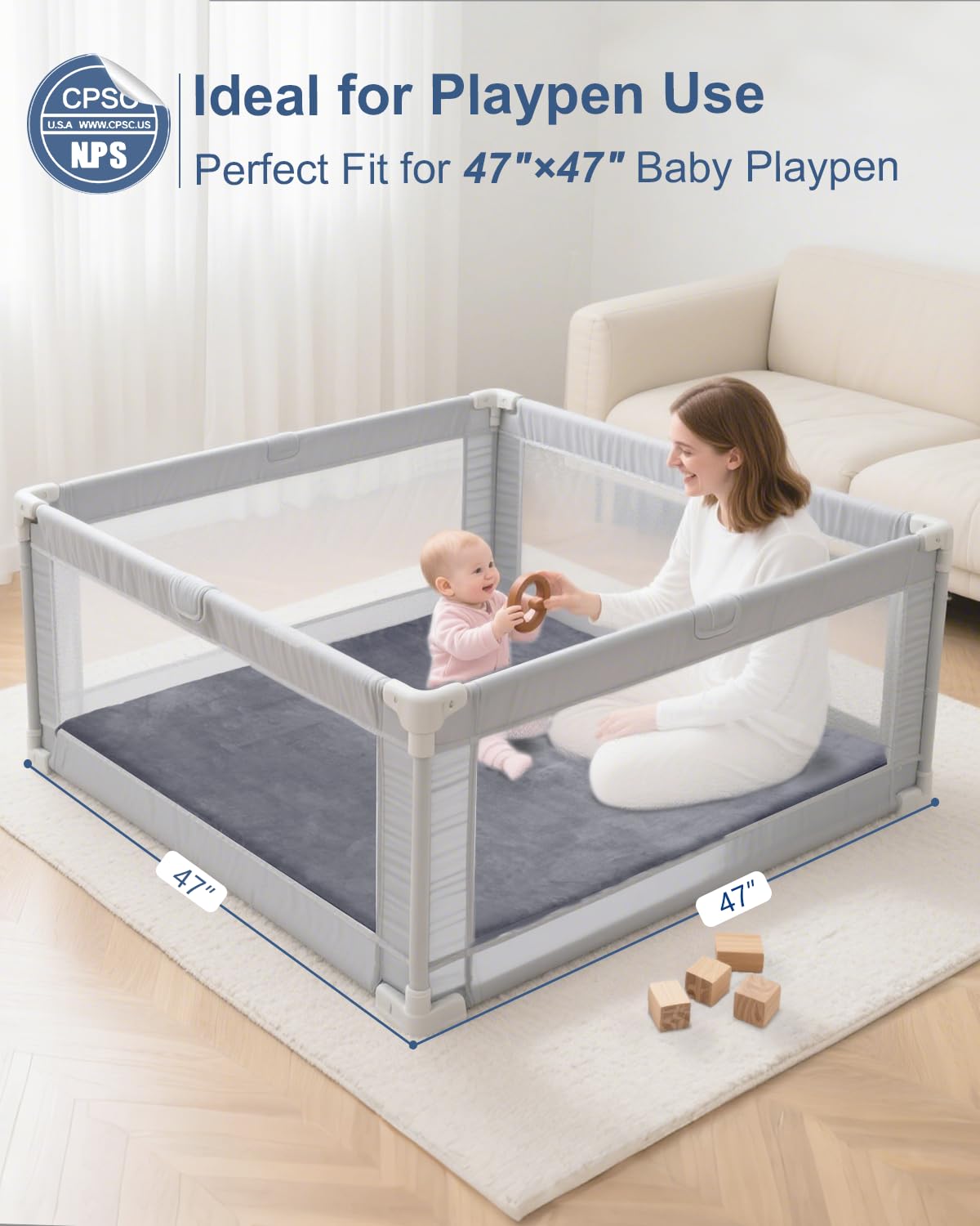 SEPARO one-point-two-inch memory foam padding cushions little joints during crawls.