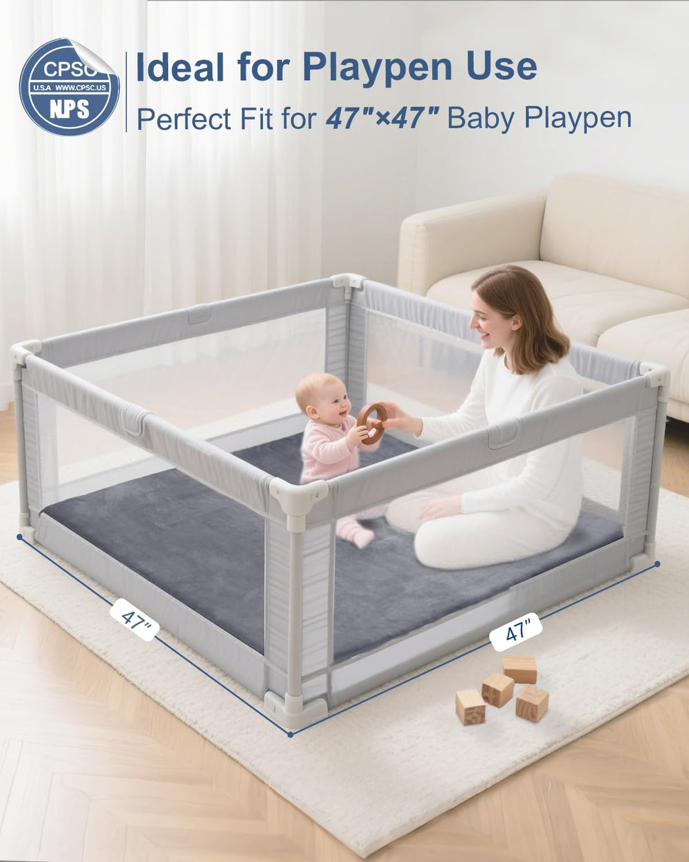 SEPARO one-point-two-inch memory foam padding cushions little joints during crawls.