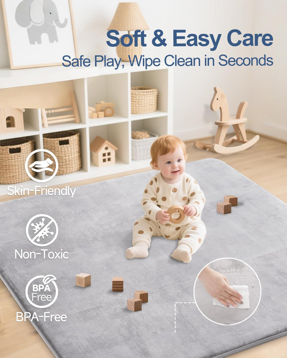 SEPARO 50x50 play mat provides ample space for tummy time and exploration