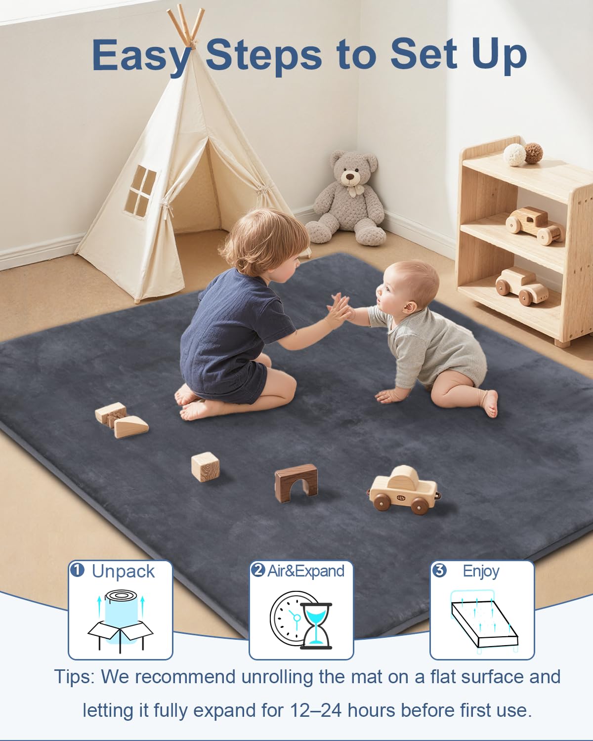 SEPARO versatile indoor-outdoor use supports crawling, learning, and yoga.