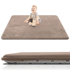 SEPARO thick baby play mat brown front view for tummy time comfort