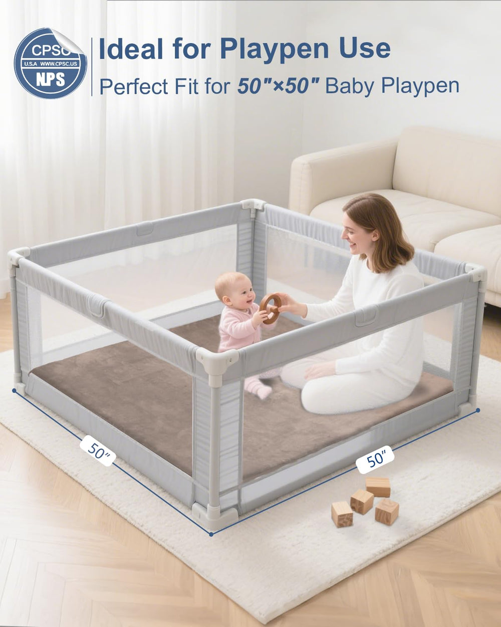 SEPARO thick baby play mat brown ideal for kids playtime