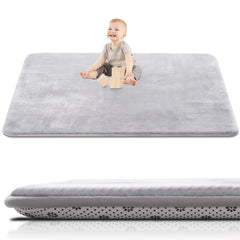 SEPARO thick baby play mat close-up reveals plush flannel surface for cozy tummy time.