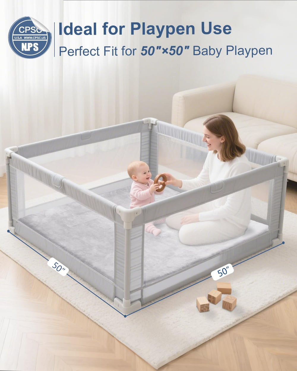 SEPARO safety certification tag on thick baby play mat
