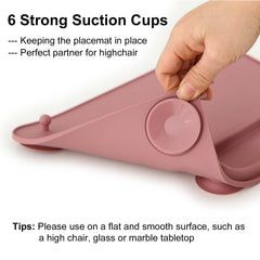 Seposeve baby placemats with stretchable straps prevent toy drops and mess