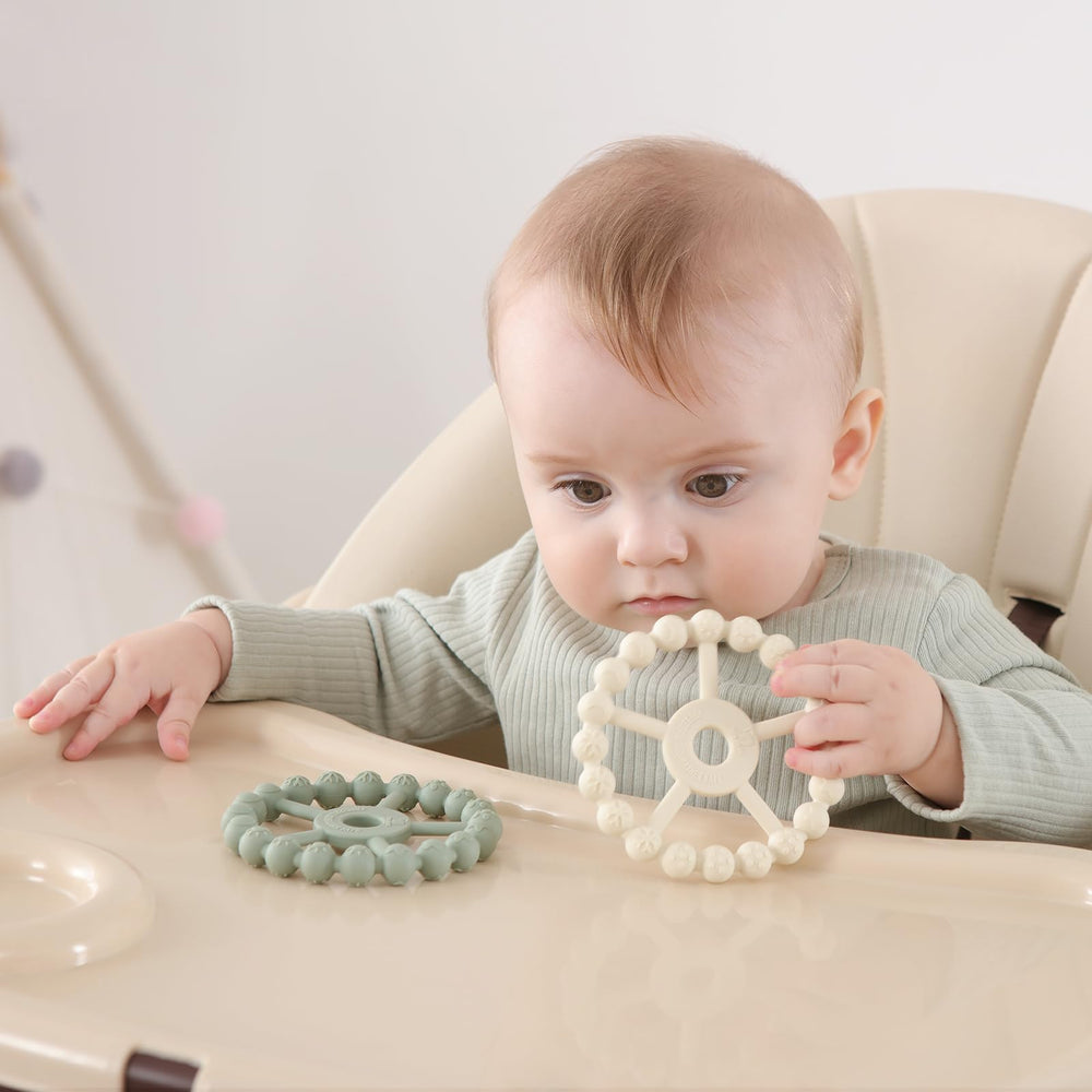 Seposeve 3-pack ring teether shown for newborn to toddler use