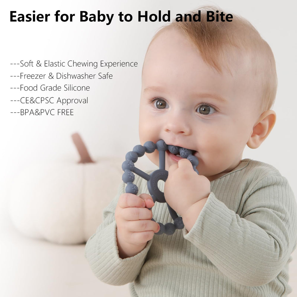 Seposeve ring teether moon texture may ease itchy gums during teething