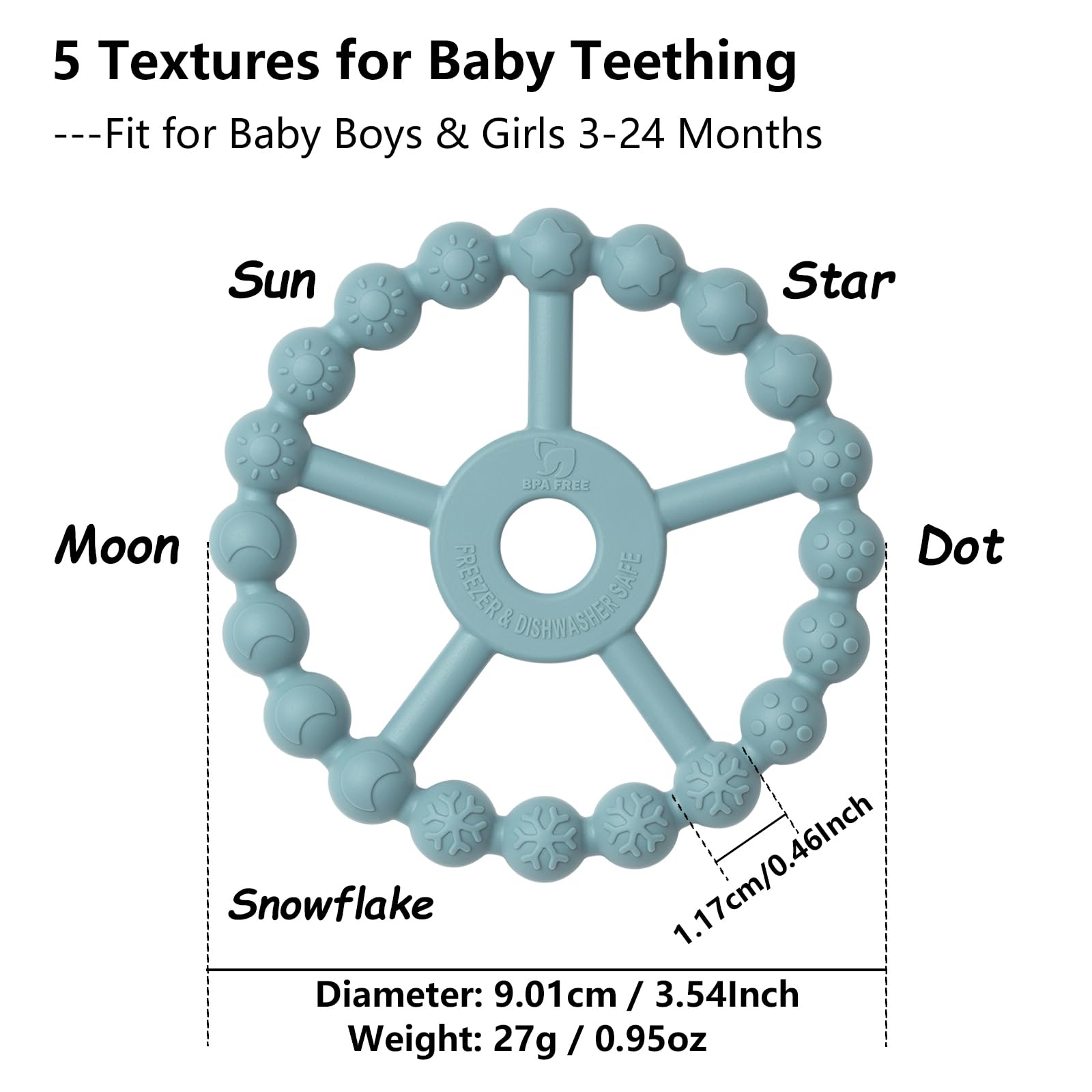 Seposeve ring teether star texture promotes tactile exploration for curious babies