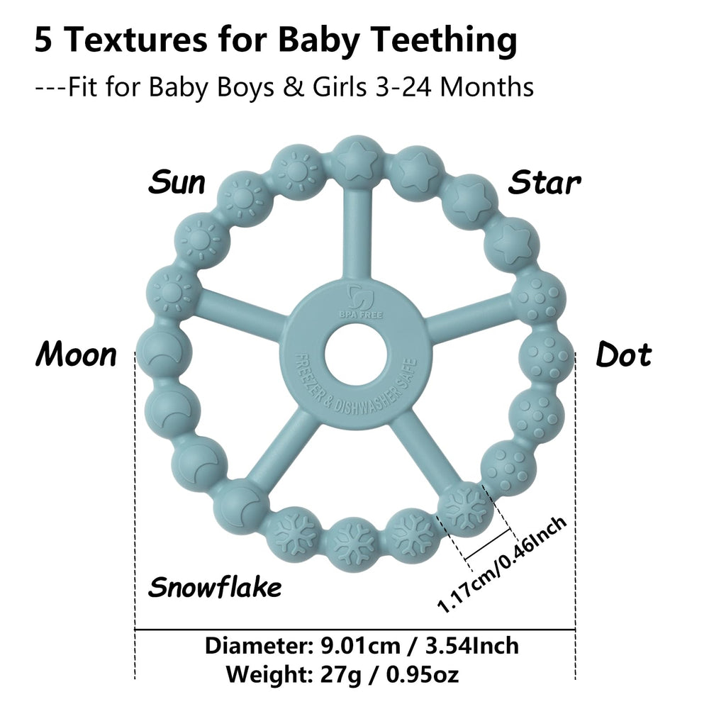 Seposeve ring teether star texture promotes tactile exploration for curious babies