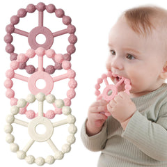 Seposeve ring teether sun texture soothes gums during teething.