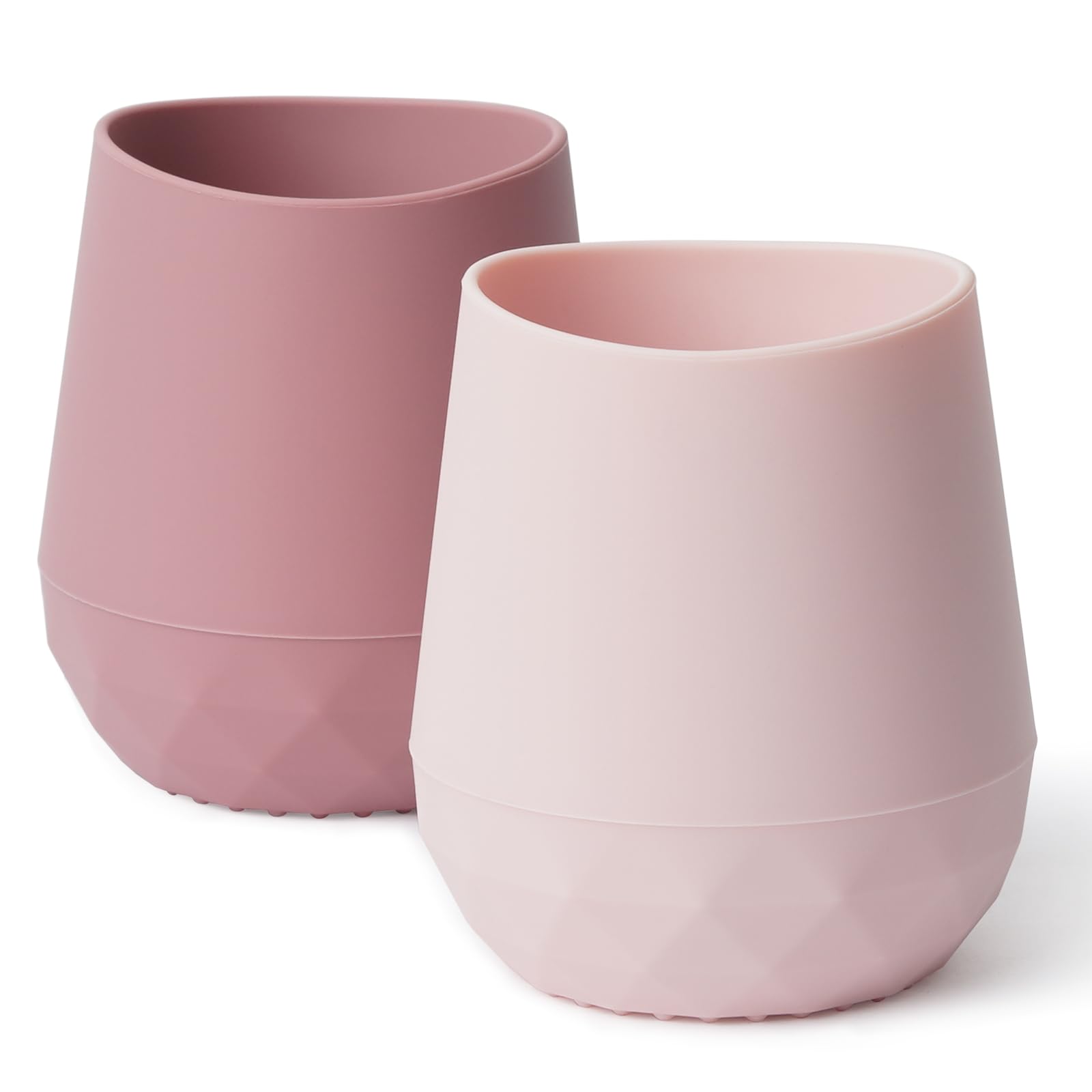 Seposeve silicone baby cups pack-2 purple-pink with open-mouth design aiding early sipping