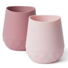 Seposeve silicone baby cups pack-2 purple-pink with open-mouth design aiding early sipping