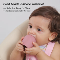 Seposeve silicone baby cups feature tapered design and weighted base for stability