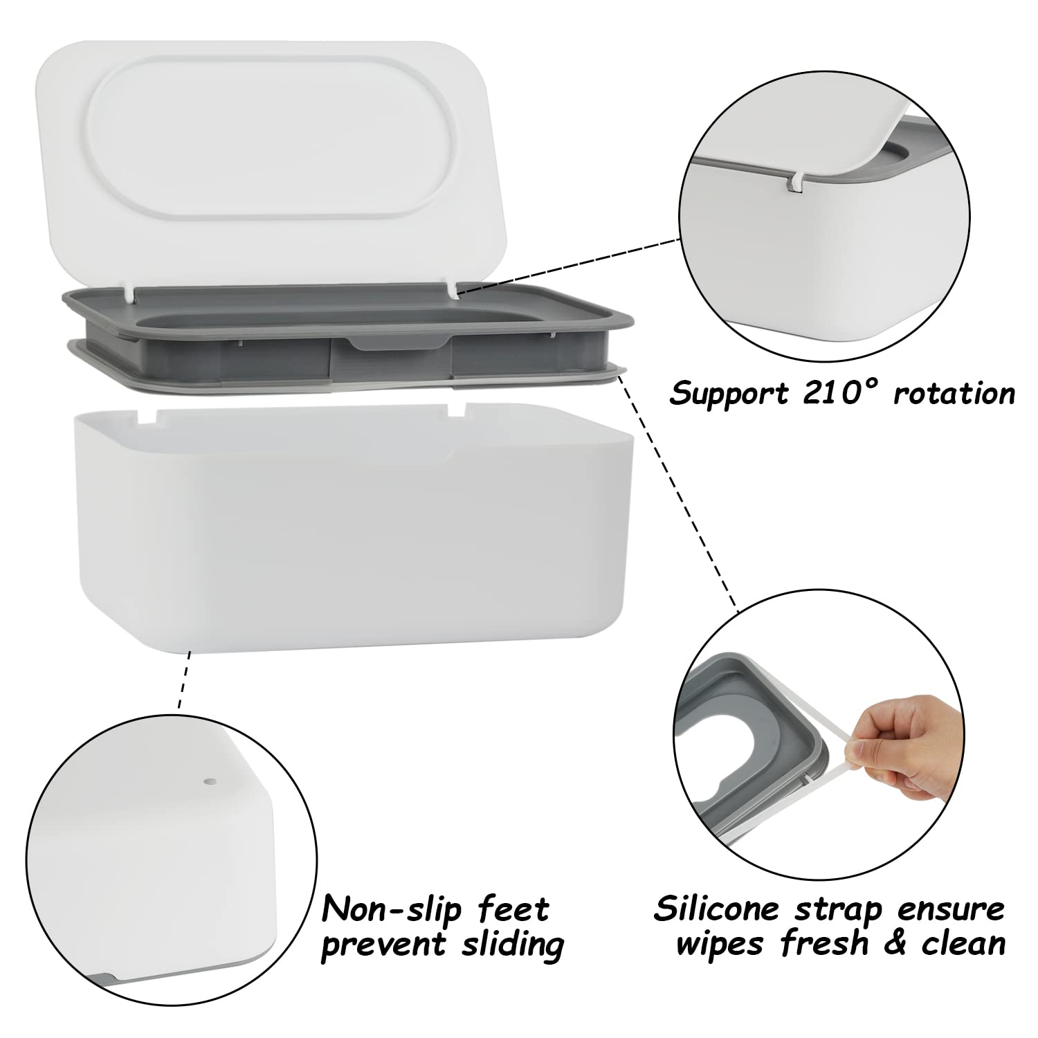 Seposeve wipe holder weighted design enables single-handed pull.