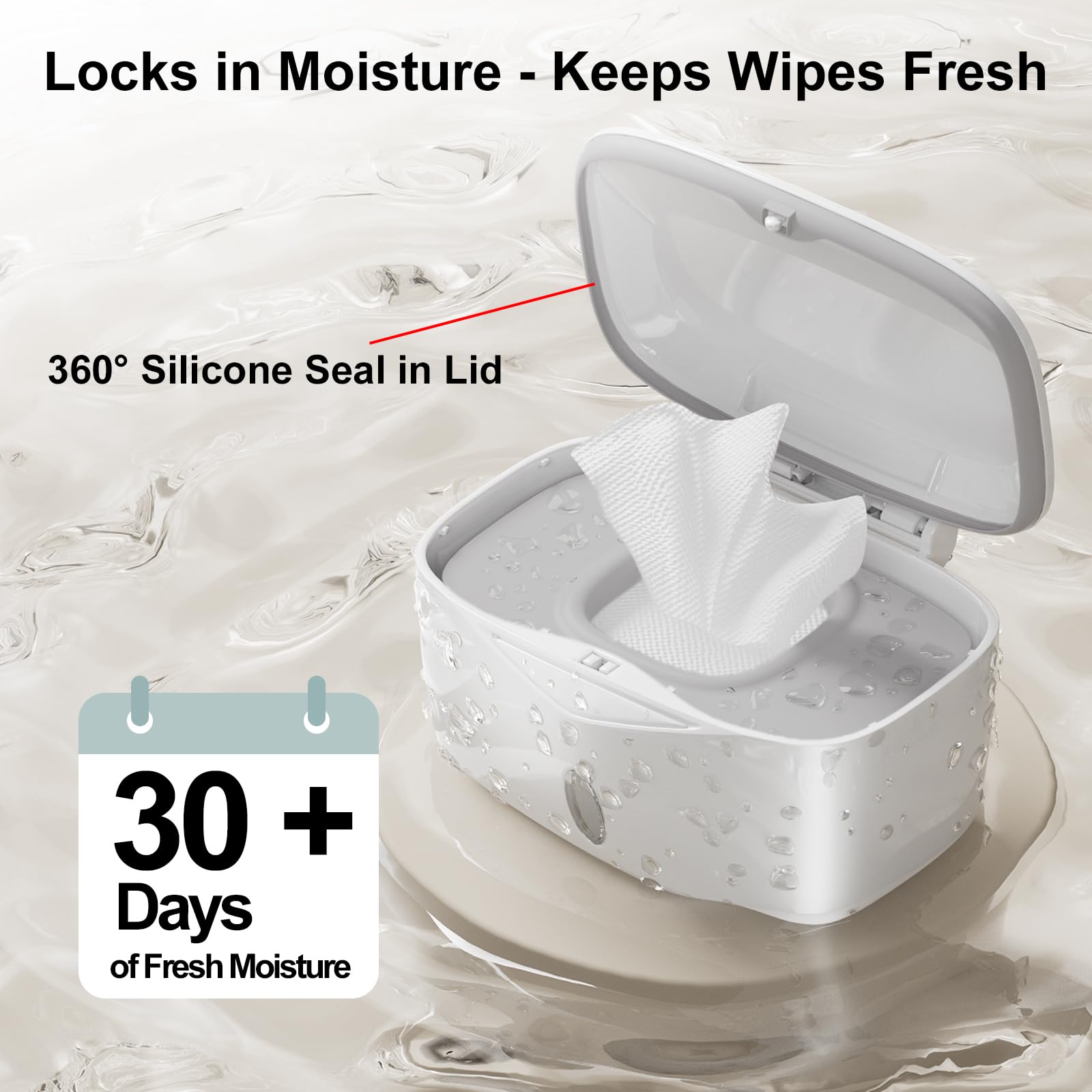 Seposeve wipes dispenser with automatic lid close enables one-handed use.