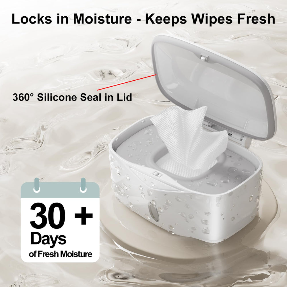 Seposeve wipes dispenser with automatic lid close enables one-handed use.