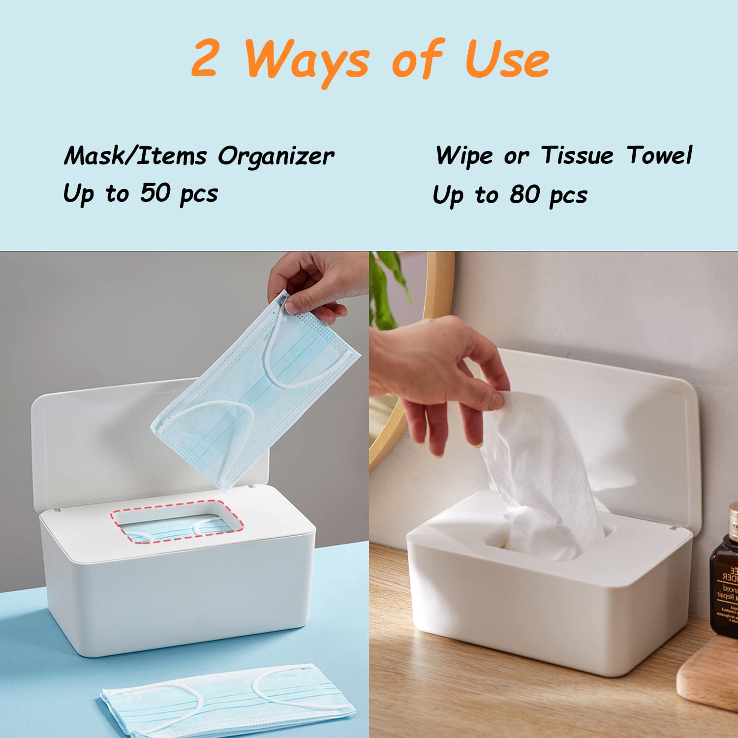 Seposeve wipes-dispenser-dust-proof-lid protects wipes from dust in any room.