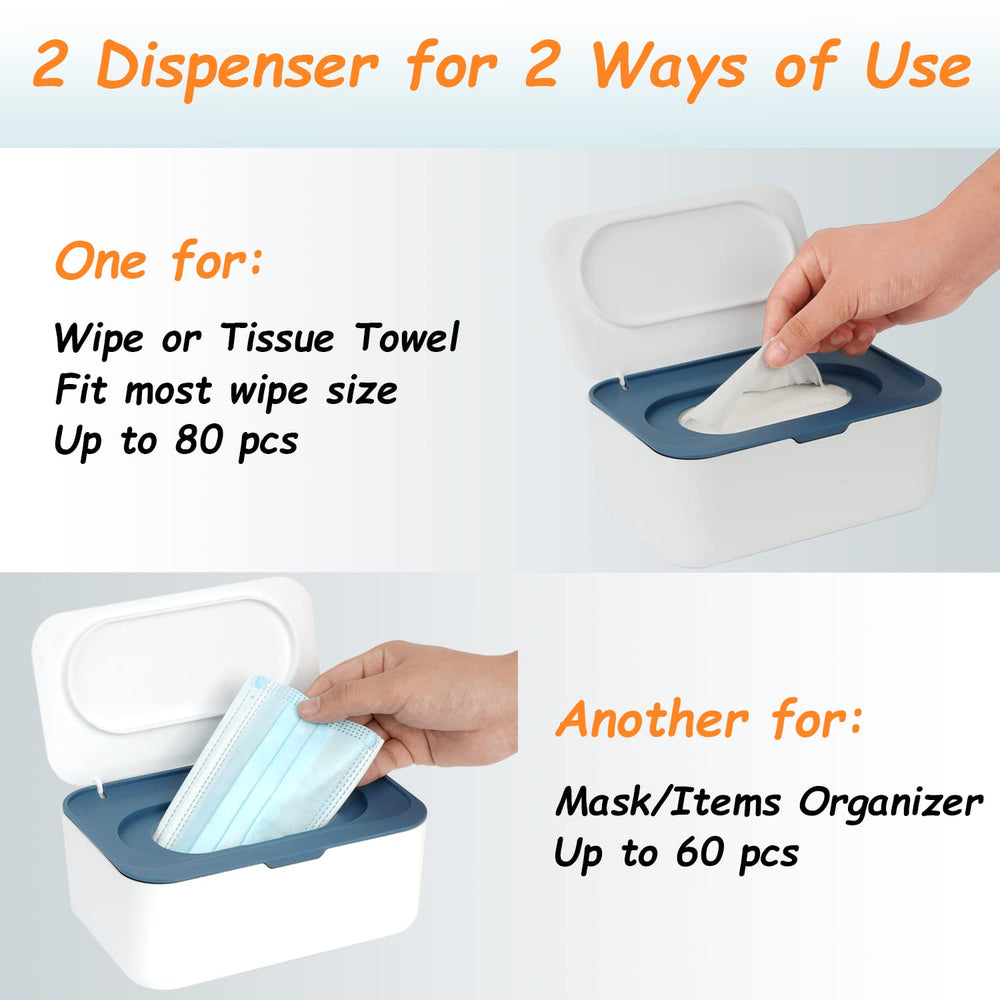 Seposeve 2-pack dispenser capacity image demonstrates 80-wipe capacity for busy days