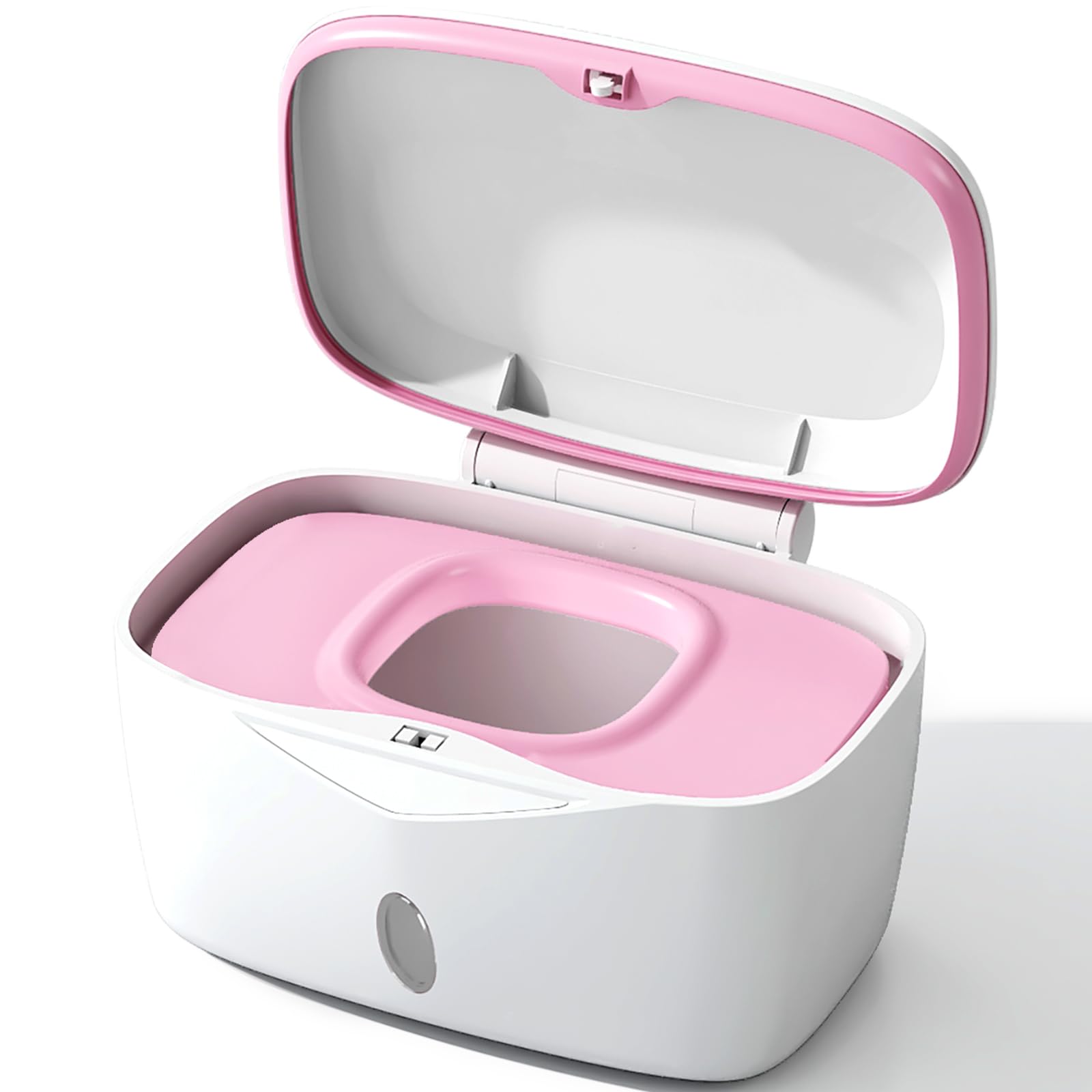 Seposeve wipes dispenser weighted-plate closeup shows effortless one-at-a-time pull for quick changes.