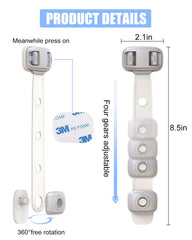 SEQUHITKU adjustable cabinet lock straps highlight flexible fit for various spaces.